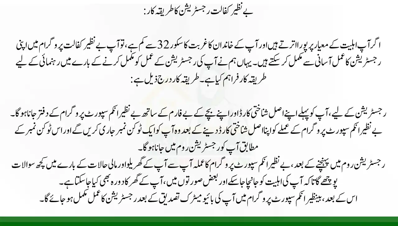 Benazir Kafalat Registration Proccedure